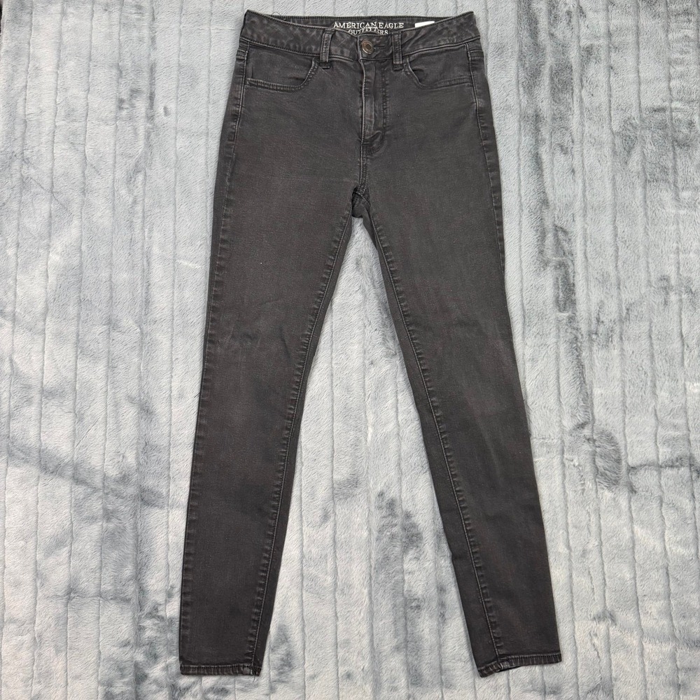 American Eagle Hi-Rise Jegging Super Super Stretch Black Denim Jeans Size 6
